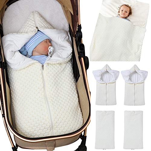 Baby Wrap Wickeldecke Strick Schlafsack Schlafsack Kinderwagen Wrap Weich Warm für 0-12 Monate Babys Unisex