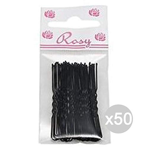 Sabrina Set 50 Rosy 40 Invis cm.6 Schwarz 377 Haarnadel, Mehrfarbig, Einheitsgröße