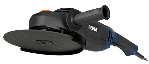 FERM Winkelschleifer 2500W - 230mm - Sicherheitsschalter - Soft-Start - Verstellbare Seitengriff - Soft Griff