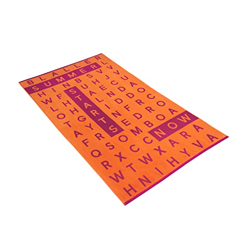 Vossen Strandtuch Crossword orange, 100 x 180 cm
