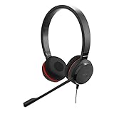 Jabra 14401-21 Evolve 30 UC Stereo Headset – Unified Communications Headphones for VoIP Softphone with Passive Noise Cancellation – 3.5mm Jack – Black