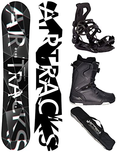 Airtracks Snowboard Set - Wide Board Refractions Game 155 - Softbindung Master - Softboots Strong ATOP 46 - SB Bag