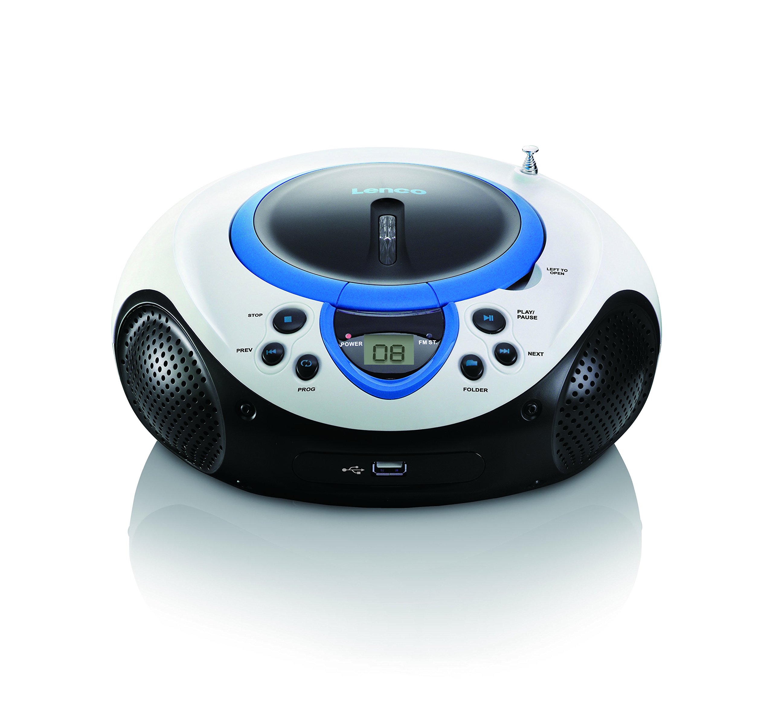 Lenco Kinder Radio CD-Player SCD-38 tragbares UKW-Radio mit CD/MP3-Player und USB in blau