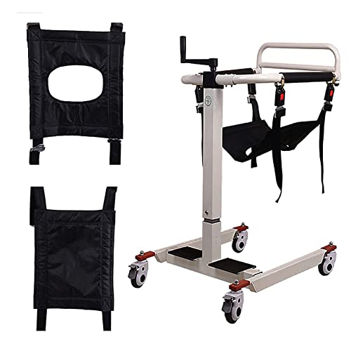 Patientenlifter für Zuhause, tragbarer Transfer-Rollstuhllift, Nachttisch-Toiletten-Transportstuhl, höhenverstellbarer Duschstuhl mit Rädern, Toilettensitz-Transferhilfe für ältere Menschen