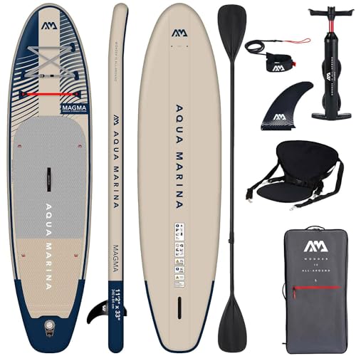 Campsup SUP Aqua Marina Magma 11'2" Combo Aufblasbares Stand Up Paddle Board | Komplette Packung Surfboard für Einsteiger & Fortgeschrittene mit Kayak Sitz und Doppelpaddel