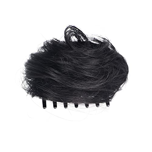 Haarteil Dutt Messy Wavy Curly Scrunchies Clip-in-Claw-Haarknoten for die tägliche Party, synthetischer Chignon, zerzaustes Hochsteckfrisur-Haarteil, Haarverlängerung, Donut-Claw-Clip-Haar Dutt (Size