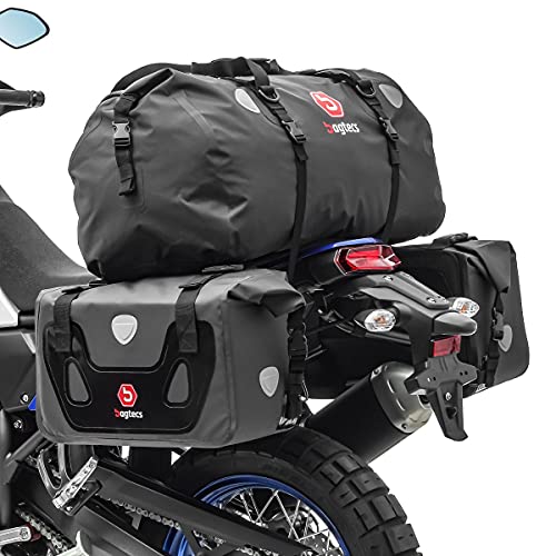Motorrad Satteltaschen mit Hecktasche Bagtecs RB25 + XF80 Drybag Vol. 130L