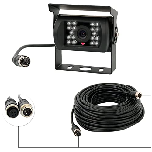 Camecho 12V-24V 4 Pins 18 LEDs IR-Nachtsicht wasserdicht Kamera + 10 m 4 Pins Kabel für Auto/Bus/LKW/Anhänger/Wohnwagen/Wohnmobil/Heavy Rückseite