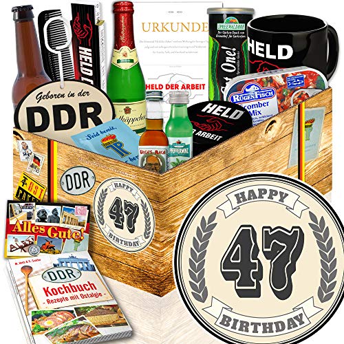Geburtstagsgeschenk 47. + Geschenke 47 Geburtstag lustig + DDR Männer Box DDR