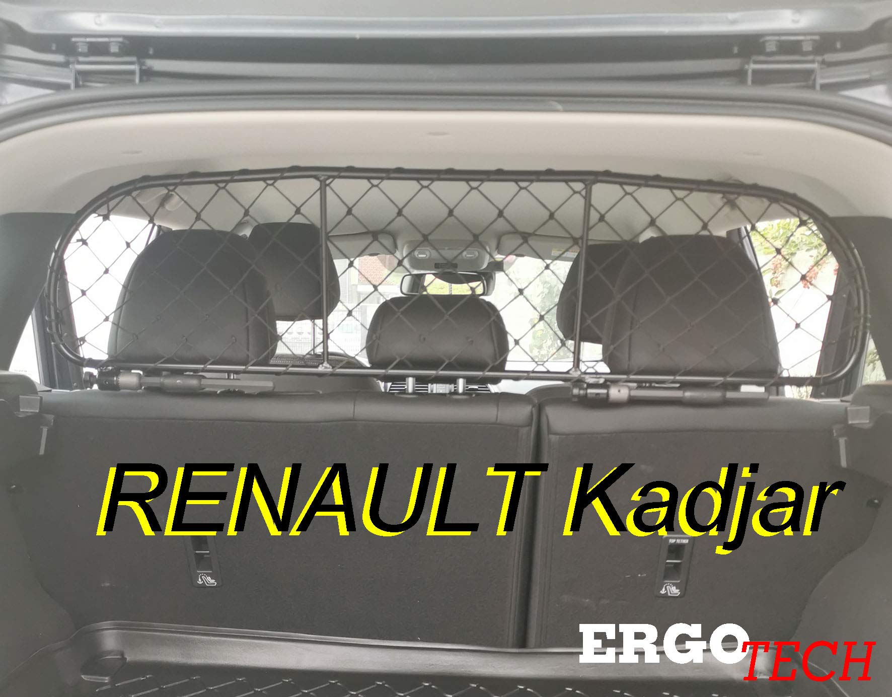 ERGOTECH Trennnetz Trenngitter kompatibel mit Renault Kadjar, RDA65-S, für Hunde und Gepäck