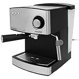 Mesko MS4403 Kaffeemaschine Espresso, Siebträgermaschine 15 Bar, Espressomaschine Klein für Kaffee Cappuccino und Latte, Milchaufschäumer, Tassenwärmer, Edelstahl-Ausführung, 1,6L Wassertank, 850 W
