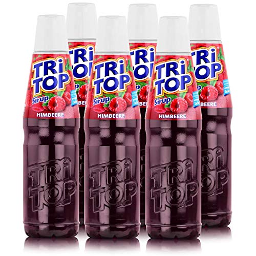 Tri Top Getränke-Sirup Himbeere 600ml - Fruchtiger Geschmack - Für ein kalorienarmes Erfrischungsgetränk (6er Pack)