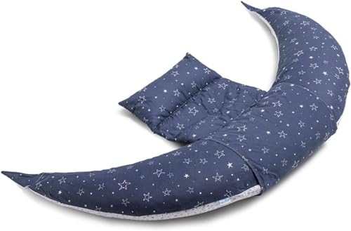 Nuvita 7100 DreamWizard Stillkissen Seitenschläferkissen und Schwangerschaftskissen-Multifunktion 12 in 1 mit verstellbarem Lendenwirbelstütze-Stillkissen&Baby Kissen-Made in Italy (Blue Star)