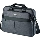 LIGHTPAK 46166 Laptoptasche Wookie, Notebooktasche für Laptops mit Einer Größe von bis zu 17 Zoll, Schultertasche mit Reißverschlusstaschen, Tasche aus Polyester, ca. 31 x 40 x 7 cm, grau