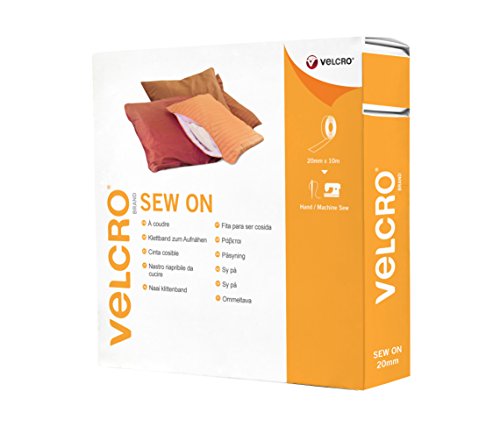 Velcro VEL-EC60271 Brand Klettband zum Aufnähen-20mm x 10 m Rolle-Schwarz, 20mm x 10m