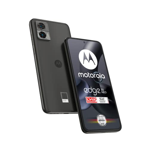 Motorola edge30 neo Smartphone (6,3"-FHD+-Display, 64-MP-Kamera, 8-256 GB, 4020 mAh, Android 12), Black Onyx, inkl. Schutzcover + KFZ-Adapter [Exklusiv bei Amazon]