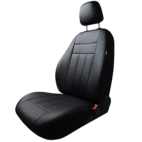 ERJOT Autositzbezüge kompatibel mit Mercedes W124 Kunstleder Schwarz nur Fahrersitz Einzelsitzbezug Maßgefertigt Sitzbezüge Schonbezüge Sitzbezug