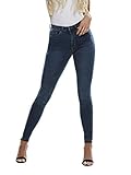ONLY Damen Skinny Fit Jeans Stretch Denim Hose Basic ONLROYAL High Waist Röhrenjeans Bio Baumwolle, Farben:Dunkelblau, Größe:S / 32L
