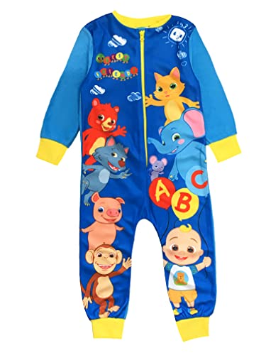 CoComelon, Einteiler für Jungen oder Mädchen, Unisex-Schlafanzug, All-in-One-Pyjama, Blau, Alter 4-5 Jahre