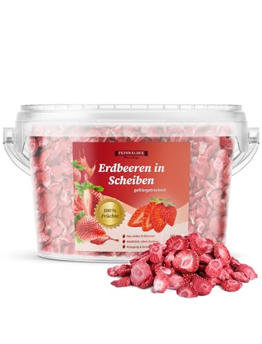 Feinwälder® Knusprige Erdbeerscheiben, 300g – Gefriergetrocknet für reinen Geschmack, Ohne Zuckerzusatz und Konservierungsstoffe, Natürlich und Lecker (300 g)
