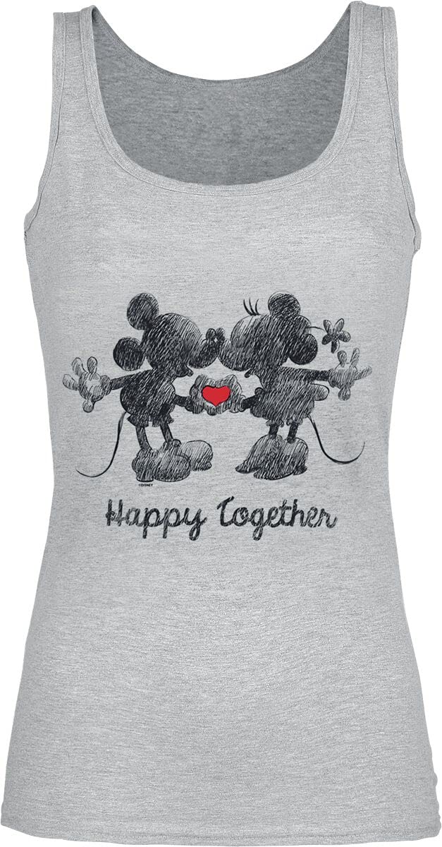 Mickey Mouse Happy Together Frauen Top grau meliert S