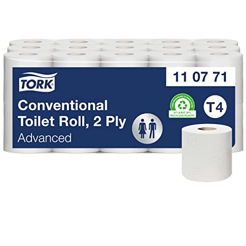 Tork 110771 weiches Kleinrollen Toilettenpapier in Advanced Qualität für Tork T4 Kleinrollensysteme / WC-Papier 2-lagig / weich & reißfest, 1 x 30er Pack (30 x 400 Blatt)