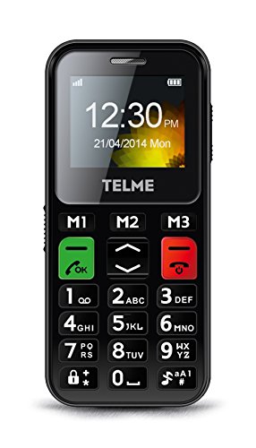 TelMe C150 Großtastenhandy (Notruf-Funktion, Bluetooth 3.0, HSP, FM Radio) schwarz