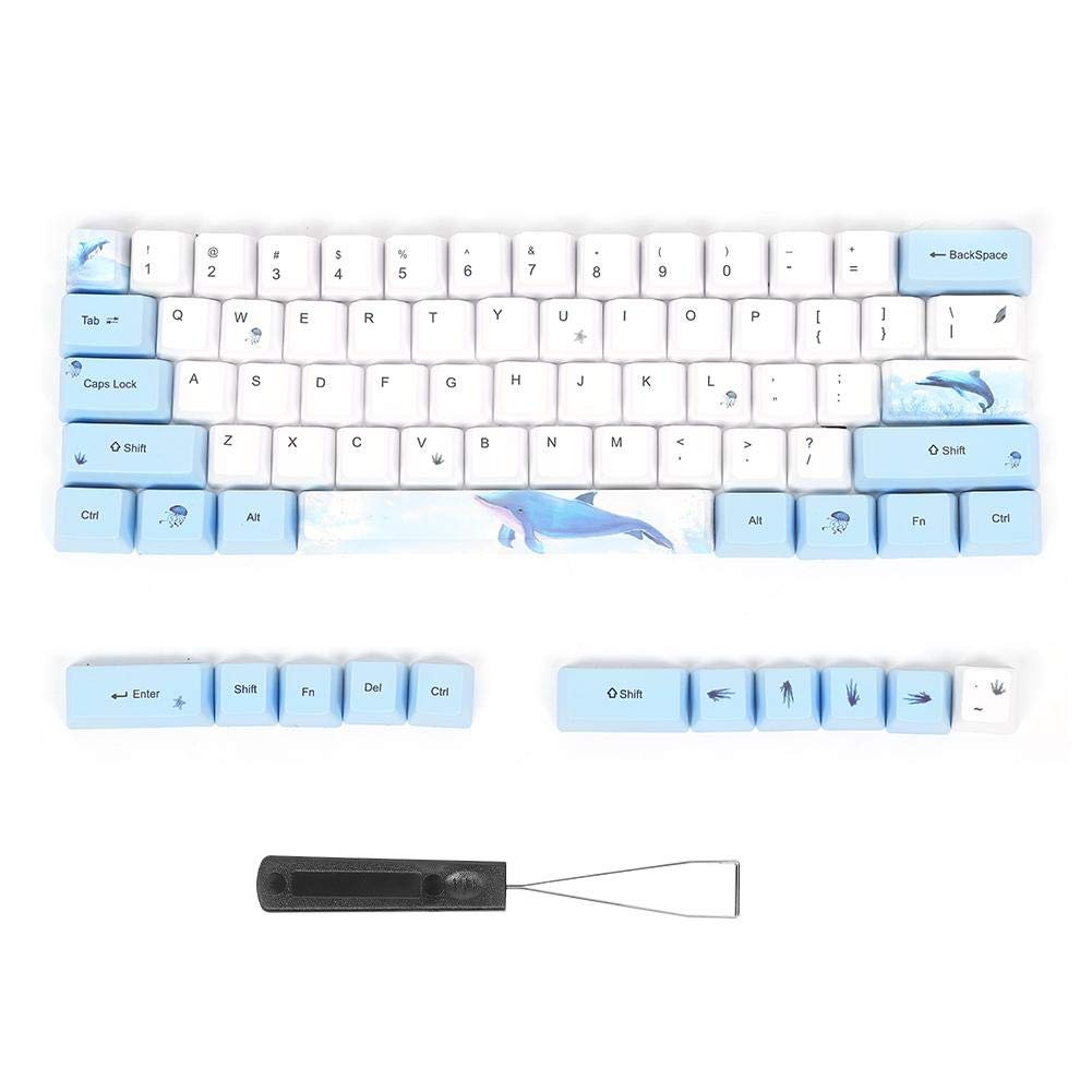 Hopcd Fünf Faces Teint Anime Stil PBT Mechanische Tastatur Ersatz Taste Keycaps Set DIY Sublimation PBT Keycaps – 73 Stück (Wale)