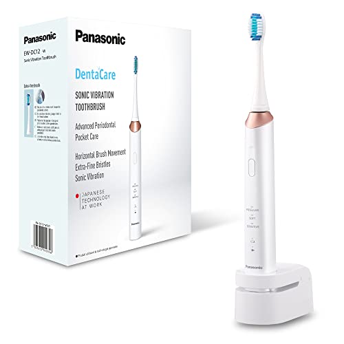 Panasonic EW-DC12 Elektrische Zahnbürste mit Schallschwingungen, 3 Verwendungsmodi, horizontal, perfekt für die Pflege von Taschen