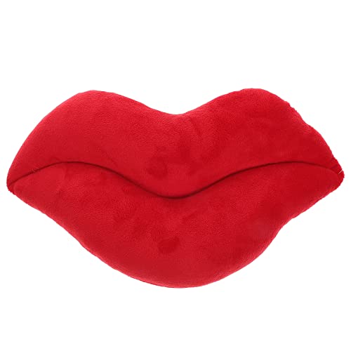 FAVOMOTO Lippen Werfen Kissen Weiche Mund Lippenkissen mit Saugnapf Kissen Puppen Dekorationen für Couch Bett Wohnzimmer Büro Rot 45 cm