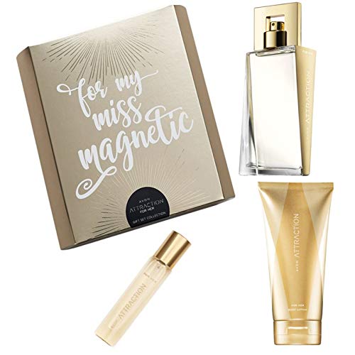 Avon Attraction Geschenkset Eau de Parfum 50ml Taschenspray 10ml Körperlotion 150ml im Geschenkkarton für die Frau