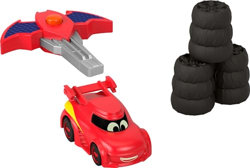 Fisher-Price DC Batwheels Spielzeug-Rennauto im Maßstab 1:55, Redbird, Startfahrzeug mit Crash-Zubehör, für Kinder ab 3 Jahren