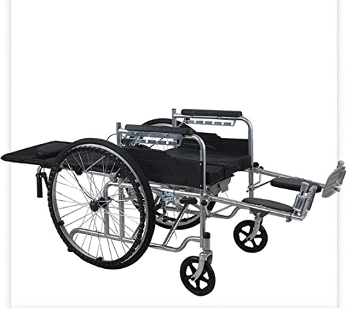 Senioren-Rollstuhl, faltbar, leichter Stahl, Begleitantrieb, tragbarer Transit-Reisestuhl, Liege mit abnehmbaren Fußstützen für ältere Menschen mit Behinderungen