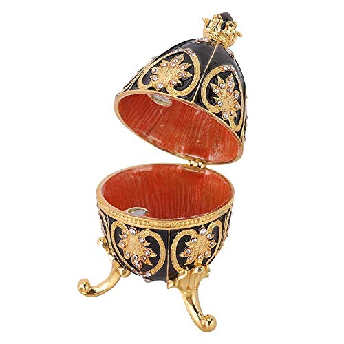 Hztyyier Faberge Ei, Emailliertes Osterei mit Vintage Royal Style Jewelry Organizer für Schmuckstück Dekoration Box Eier Form Ornament Geschenk