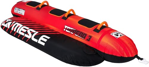 MESLE Tube Torpedo 2, 3, 4 Personen, Towable Banana-Boat, 840 D Nylon, aufblasbar, für Kinder & Erwachsene, Wasser-Sport Fun-Tube, Bananen-Boot, Wassergleiter, incl. Reparaturset, Personenanzahl:3P