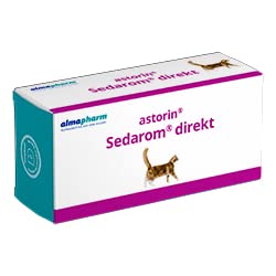 Almapharm astorin Sedarom direkt | 72 Tabletten | Ergänzungsfuttermittel für Katzen | Zur Unterstützung des Nervenstoffwechsels zur Stressabschirmung | Mit einem Vitamin B-Komplex