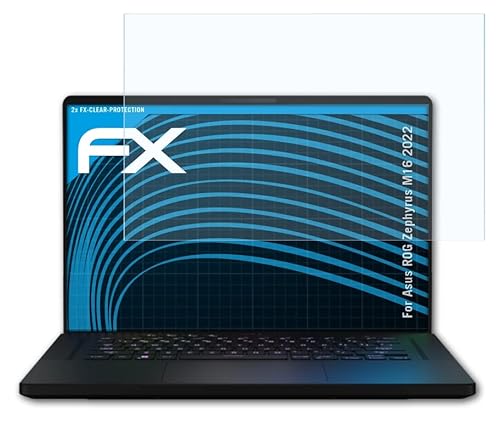 atFolix Schutzfolie kompatibel mit Asus ROG Zephyrus M16 2022 Folie, ultraklare FX Displayschutzfolie (2X)