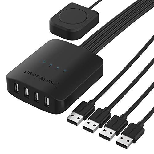 Sabrent USB 2.0 Sharing Switch für bis zu 4 Computer und Peripheriegeräte mit LED-Geräteanzeige (USB-USS4)