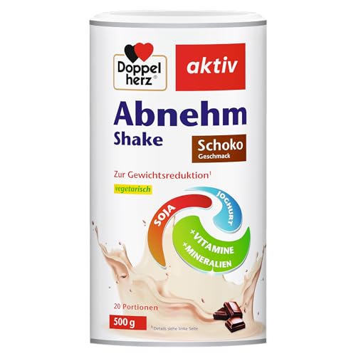 Doppelherz Abnehm Shake – Mahlzeitenersatz mit leckerem Schoko-Geschmack für eine gewichtskontrollierende Ernährung – 4er Pack (4 x 20 vegetarische Portionen)
