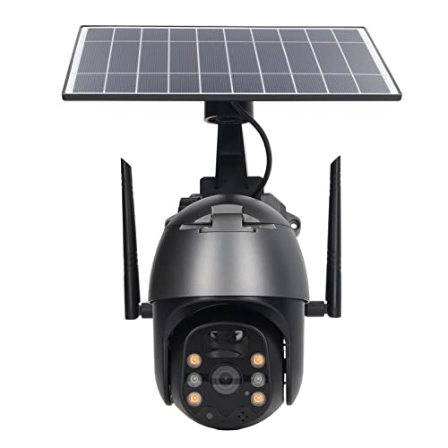 Oumefar Solar-Überwachungskamera, PIR-Bewegungserkennung 3MP 1080P HD Farbe Nachtansicht IP65 Wasserdichte Überwachungskamera Wireless Outdoor (4G EU)