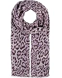 FRAAS Damen Schal mit Animal-Print angenehm weich - Perfekt für den Sommer - 180 x 50 cm - Polyester Lavendel