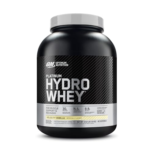 Optimum Nutrition ON Hydro Whey Protein Isolat Pulver, Eiweißpulver Reich an Essentiellen Aminosäuren Komplex und BCAA, Vanilla, 40 Portionen, 1,6 kg