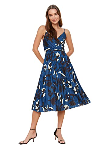 Trendyol Damen Blumenmuster Gestricktes Kleid Dress, Multi Color, XS EU