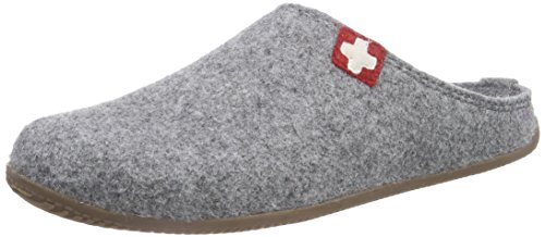 Living Kitzbühel Unisex-Erwachsene Pant. Schweizer Kreuz& Fußbett Pantoffeln, 610 grau), 38 EU