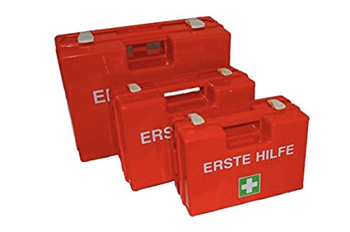 Verbandskoffer Verbandskasten, leer, Orange + Wandhalterung Erste Hilfe Koffer von MBS-FIRE®, Größe: L - 385x138 262mm