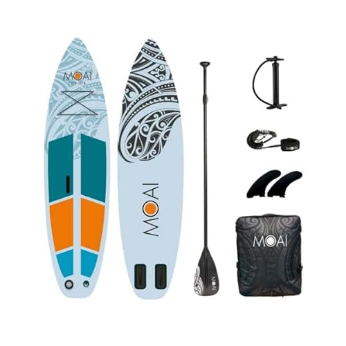 Campsup SUP Moai 10'8" Compact Aufblasbares Stand Up Paddle Board | 325 x 81 x 15 cm | Surfboard für Einsteiger & Fortgeschrittene mit zubehör | Tragkraft bis 130 Kg