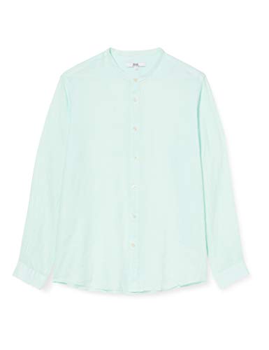 find. Long Sleeve Linen Shirt Herrenhemden, Green (Aqua), XL