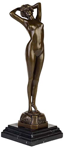 Bronzeskulptur Frau Erotik Kunst im Antik-Stil Bronze Figur Statue 42cm