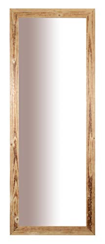 Spiegel Holzspiegel 56x147 mit Tannenholzrahmen aus Deutschen Plantagen rustikaler Oberfläche, Finitur Naturfarbe im Vintage-Stil. Made in der UE