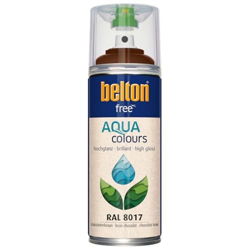 belton free Wasserlack RAL 8017 schokobraun, hochglänzend, 400 ml - Geruchsneutral